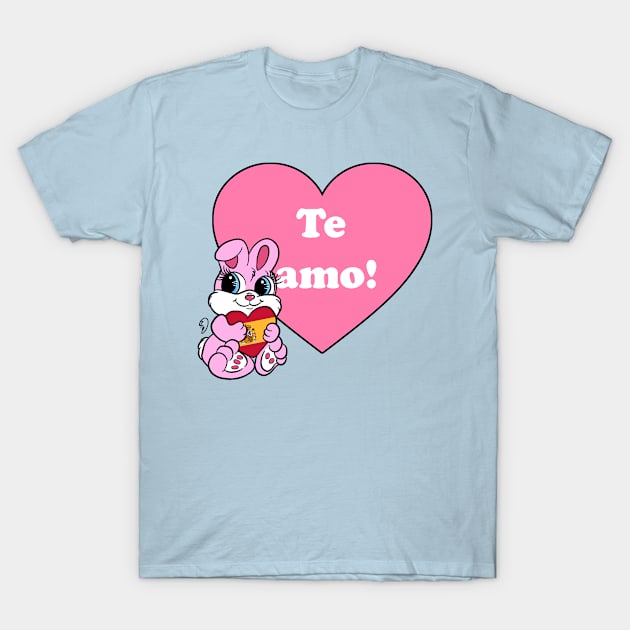 "Te Amo!" Bunny (Spanish) T-Shirt by Rola Languages